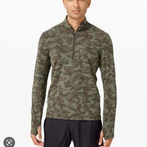 Lululemon Men’s Surge Warm Half Zip Jacquard Size Small Camo